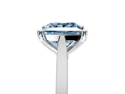 Solitaire Engagement Ring Setting for Fancy Blue Princess Cut Center with Tapered Shoulders and Prong Head in Sterling Silver