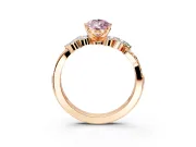 Solitaire Engagement Ring Setting for Fancy Pink Pear-Shaped Center with Marquise Accent Twist Band and Prong Head in Rose Gold