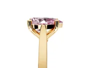 Solitaire Engagement Ring Setting for Fancy Pink Pear-Shaped Center with Tapered Shoulders and Prong Head in Yellow Gold