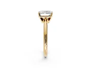 Solitaire Engagement Ring Setting for Radiant Cut Center with Knife Ridge Band and Claw Prong Head in Yellow Gold