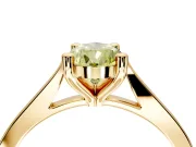 Solitaire Engagement Ring Setting for Fancy Yellow Pear-Shaped Center with Tapered Shoulders and Prong Head in Yellow Gold