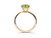 Minimalist Solitaire Engagement Ring Setting for Fancy Yellow Round Cut Center with Thin Band and Prong Head in Rose Gold