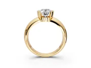 Tension Engagement Ring Setting for Oval Center with Wide Flat Band and Tension Head in Yellow Gold
