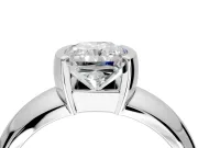Tension Engagement Ring Setting for Radiant Cut Center with Wide Flat Band and Tension Head in Platinum