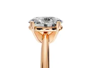 Solitaire Engagement Ring Setting for Oval Center with Knife Ridge Band and Claw Prong Head in Rose Gold