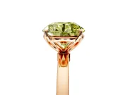 Solitaire Engagement Ring Setting for Fancy Yellow Round Cut Center with Thin Rounded Plain Band and Prong Head in Rose Gold