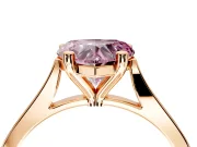 Solitaire Engagement Ring Setting for Fancy Pink Heart-Shaped Center with Tapered Shoulders and Prong Head in Rose Gold