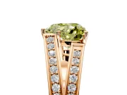 Split Shank Engagement Ring Setting for Fancy Yellow Heart-Shaped Center with Pave Split Shank and Prong Head in Rose Gold
