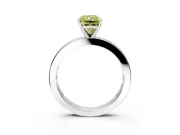 Solitaire Engagement Ring Setting for Fancy Yellow Radiant Cut Center with Channel Baguette Band and Prong Head in Sterling Silver