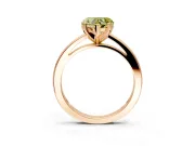 Solitaire Engagement Ring Setting for Fancy Yellow Heart-Shaped Center with Basket Rail and Prong Head in Rose Gold