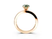 Solitaire Engagement Ring Setting for Fancy Green Oval Center with Channel Baguette Band and Prong Head in Rose Gold