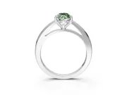 Solitaire Engagement Ring Setting for Fancy Green Marquise Center with Flat-Sided Plain Band and Prong Head in White Gold