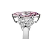 Solitaire Engagement Ring Setting for Fancy Pink Marquise Center with Marquise Flower Shoulders and Prong Head in White Gold