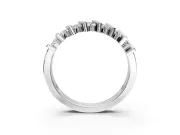 Round Cut Lab-Grown Diamond Two-Row Channel-Set Anniversary Wedding Band with Vertical Prongs in Sterling Silver