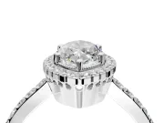 Halo Engagement Ring Setting for Marquise Center with Inner Milgrain Border and Prong Head in Sterling Silver