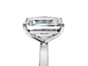 Fancy Pink Cushion Cut and Emerald Cut Lab-Grown Diamond Toi et Moi Engagement Ring with Prong-Set Stones in Platinum