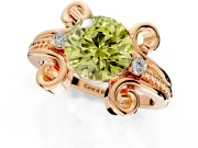 Solitaire Engagement Ring Setting for Fancy Yellow Round Cut Center with Twisted Band and Scroll Prong Head in Rose Gold