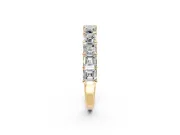 Asscher Cut Lab-Grown Diamond Half Eternity Wedding Band with Shared-Prong Setting in Yellow Gold