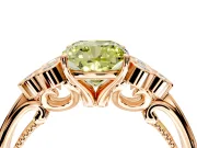 Cluster Engagement Ring Setting for Fancy Yellow Cushion Cut Center with Bezel Accent Clusters and Prong Head in Rose Gold