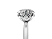 Hidden Halo Engagement Ring Setting for Round Cut Center with Thin Round-Wire Band and Prong Head in Platinum
