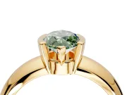 Tension Engagement Ring Setting for Fancy Green Marquise Center with Wide Flat Band and Tension Head in Yellow Gold