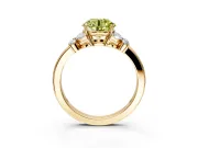 Solitaire Engagement Ring Setting for Fancy Yellow Round Cut Center with Marquise Flower Shoulders and Prong Head in Yellow Gold