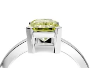 Solitaire Engagement Ring Setting for Fancy Yellow Radiant Cut Center with Plain Band and Flat Tab Prong Head in Platinum