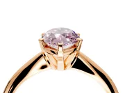 Solitaire Engagement Ring Setting for Fancy Pink Marquise Center with Knife Ridge Band and Claw Prong Head in Rose Gold