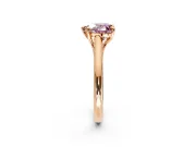 Solitaire Engagement Ring Setting for Fancy Pink Heart-Shaped Center with Cathedral Band and Prong Head in Rose Gold