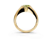 Tension Engagement Ring Setting for Fancy Yellow Heart-Shaped Center with Wide Tapered Band and Tension Head in Yellow Gold