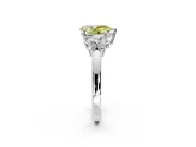 Solitaire Engagement Ring Setting for Fancy Yellow Pear-Shaped Center with Marquise Flower Shoulders and Prong Head in Platinum