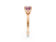 Minimalist Solitaire Engagement Ring Setting for Fancy Pink Cushion Cut Center with Thin Band and Prong Head in Rose Gold