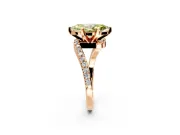 Solitaire Engagement Ring Setting for Fancy Yellow Marquise Center with Pave Bypass Swirl Band and Prong Head in Rose Gold