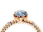 Rope Engagement Ring Setting for Fancy Blue Marquise Center with Accent Shoulders and Prong Head in Rose Gold