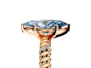 Rope Engagement Ring Setting for Fancy Blue Marquise Center with Accent Shoulders and Prong Head in Rose Gold