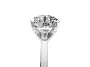 Solitaire Engagement Ring Setting for Round Cut Center with Basket Rail and Prong Head in Platinum