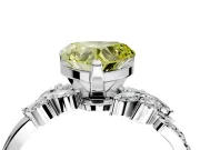 Solitaire Engagement Ring Setting for Fancy Yellow Heart-Shaped Center with Marquise Accent Twist Band and Prong Head in Sterling Silver