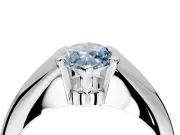 Tension Engagement Ring Setting for Fancy Blue Marquise Center with Wide Tapered Band and Tension Head in Platinum