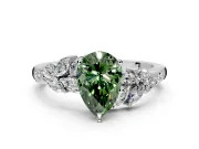 Solitaire Engagement Ring Setting for Fancy Green Pear-Shaped Center with Marquise Accent Twist Band and Prong Head in Sterling Silver