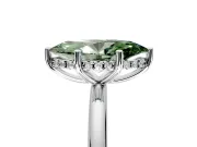 Hidden Halo Engagement Ring Setting for Fancy Green Marquise Center with Thin Round-Wire Band and Prong Head in Platinum