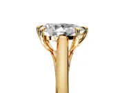Solitaire Engagement Ring Setting for Pear-Shaped Center with Cathedral Band and Prong Head in Yellow Gold
