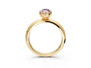 Solitaire Engagement Ring Setting for Fancy Pink Marquise Center with Wide Knife Ridge Band and Prong Head in Yellow Gold