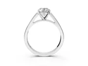 Solitaire Engagement Ring Setting for Oval Center with Tapered Split Shoulders and Prong Head in Platinum