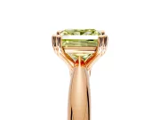 Solitaire Engagement Ring Setting for Fancy Yellow Princess Cut Center with Reverse Tapered Band and Prong Head in Rose Gold