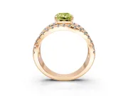 Solitaire Engagement Ring Setting for Fancy Yellow Radiant Cut Center with Wide-Open Split Shank and Prong Head in Rose Gold