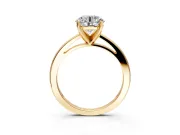 Solitaire Engagement Ring Setting for Round Cut Center with Basket Rail and Prong Head in Yellow Gold