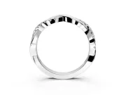 Round Cut Lab-Grown Diamond Twisted Infinity Wedding Band with Spaced Prong Setting in Platinum