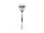 Minimalist Solitaire Engagement Ring Setting for Fancy Green Princess Cut Center with Thin Band and Prong Head in Sterling Silver