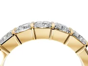 Princess Cut Lab-Grown Diamond 5 Stone Channel Wedding Band with Bar Prongs in Yellow Gold