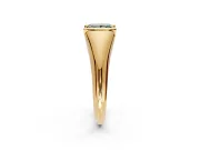 Tension Engagement Ring Setting for Fancy Green Princess Cut Center with Wide Tapered Band and Tension Head in Yellow Gold
